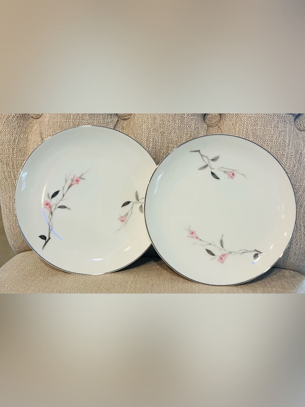 Cherry Blossom china plates by Fine China of Japan - Set of 2